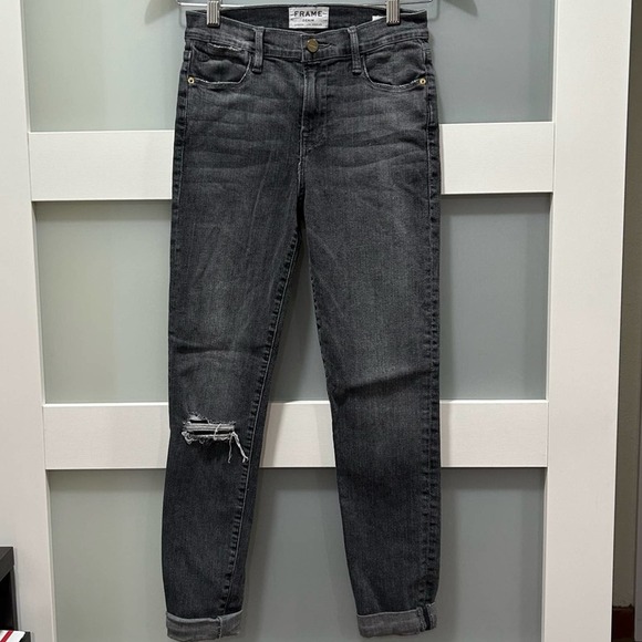 Frame Le High Skinny Light grey jeans Size 26 - Picture 2 of 8